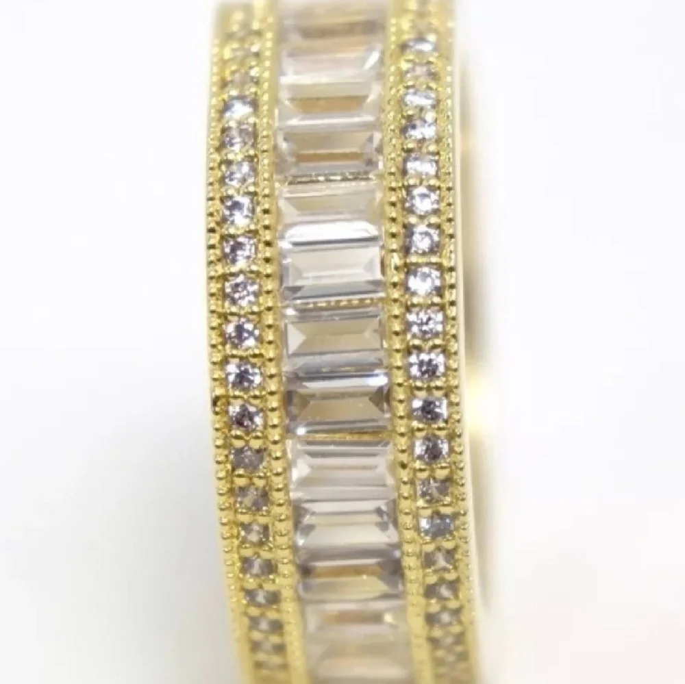 Gold Crystal Eternity Band Ring